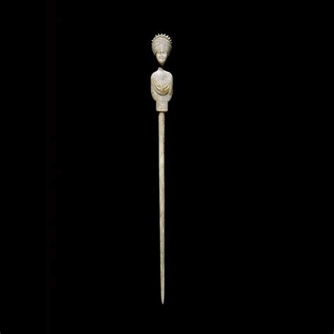 Carved Bone Hairpin Roman Britain 1st Century Ad Probably From London