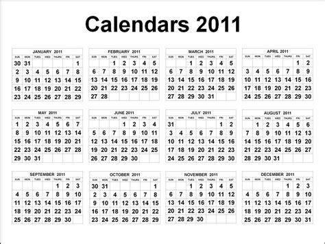 Calendar 1 Page