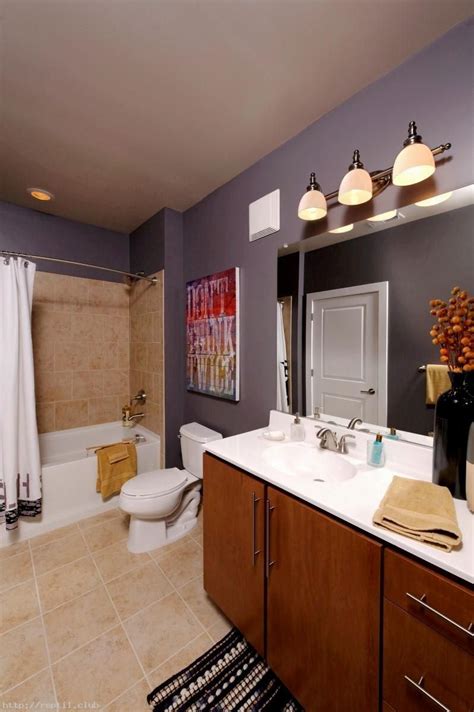 If you want to add a splash of contrast, choose a small wall in the bathroom as a feature color that will complement the lighter paint on the rest of the bathroom. Apartment Bathroom Decorating Ideas Budget Breakfast Nook ...