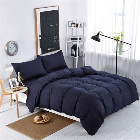 6 269 руб.29% off 3/4pcs ab sided thicken corduroy velvet winter bedding sets full queen king size duvet cover 17 reviews cod. Home textiles,Navy blue solid color bedding sets bedspread ...