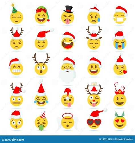 Emoji Del Vector Del Emoticon De La Navidad Ilustración Del Vector Ilustración De Navidad