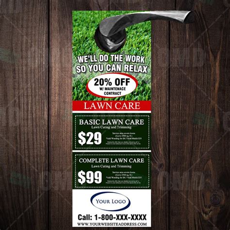 Lawn Care Door Hangers Personalized Lawn Care Service Custom Etsy