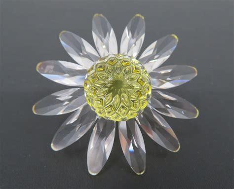 Sold Price Swarovski Crystal Flower W Yellow Center Invalid Date Est