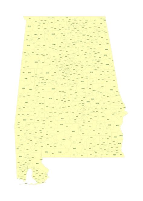Alabama State Simple Zip Code Map Original Postal Code Map Of Alabama