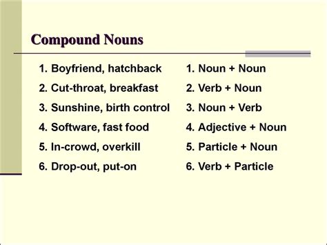 Match a word from column a with a word from column b to make compound nouns. English Word Formation - презентация онлайн