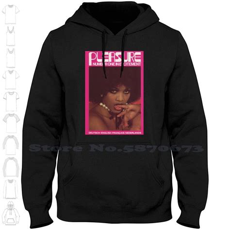 Pink Pleasure Long Sleeve Hoodie Sweatshirt Black Womens Vintage Retro