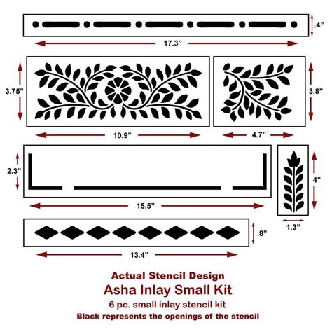 Cutting edge stencils presents the ultimate diy indian inlay stencil kit that will transform and ordinary piece of furniture into something that looks like. Asha Bone Inlay Stencil - Bone Inlay Designs for Furniture ...