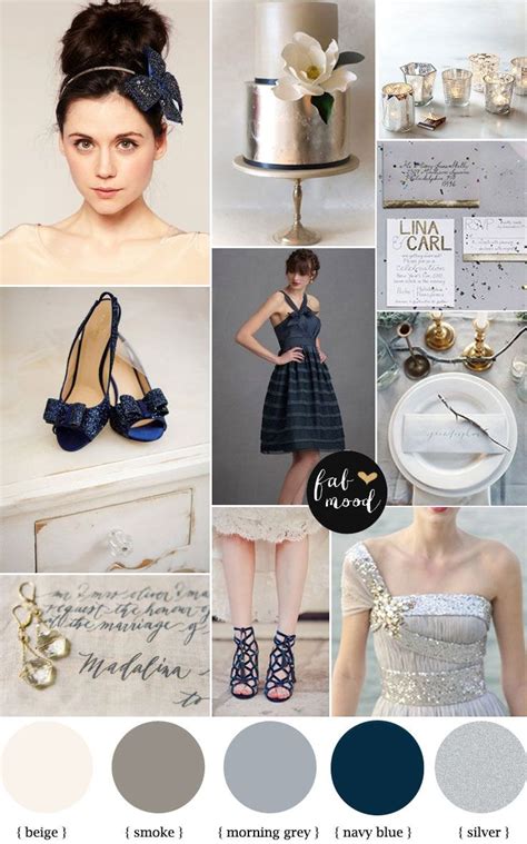 Powder blue, silver and a bit of gray and white makes a gorgeous pairing for bedrooms or living room alike. Metallic Wedding Palette { silver+navy blue } | Silver ...