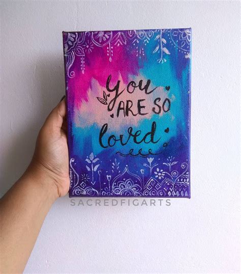 Self Love Art Mini Canvas Painting Stretched Canvas You Are Loved