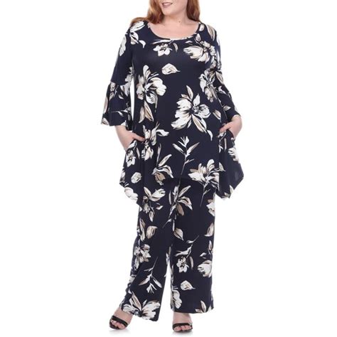 White Mark White Mark Womens Plus Size Floral Bell