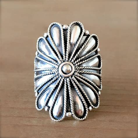 Wild Flower Sterling Silver Ring Silver Flower Ring Flower Etsy