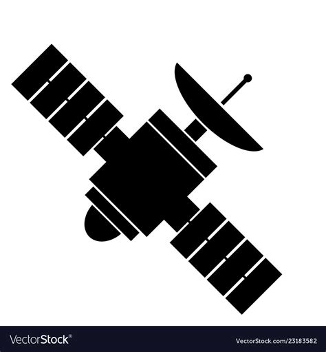 Space Satellite Icon On White Royalty Free Vector Image