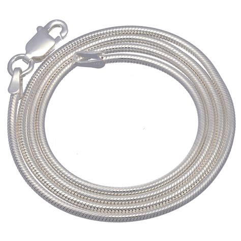 Italian 2mm Sterling Silver Snake Chain Necklace Silver Insanity