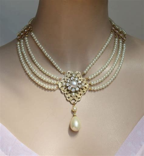 Bridal Jewelry Necklace Pearls Necklace By Mylittlebride On Etsy 220