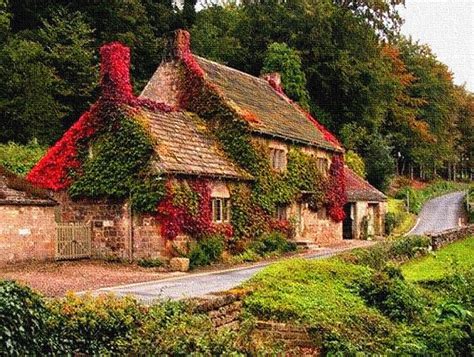Old English Cottage In Autumn Colours L B Painting By Gert J Rheeders
