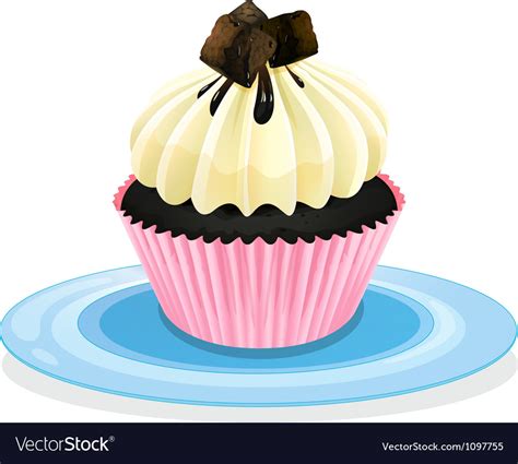 Cake In A Plate Royalty Free Vector Image Vectorstock