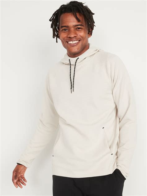 Dynamic Fleece Textured Rib Knit Pullover Hoodie For Men Old Navy