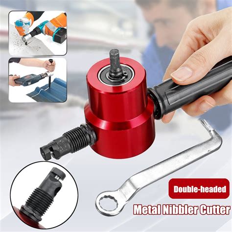 Nibble Metal Cutting Double Head Sheet Nibbler Saw Cutter Tool Drill