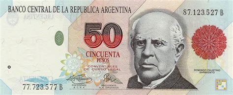 50 Argentine Pesos Bill 1st Series Faustino Sarmiento Exchange Yours