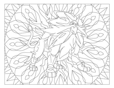 View and print full size. #791 Solgaleo Pokemon Coloring Page · Windingpathsart.com