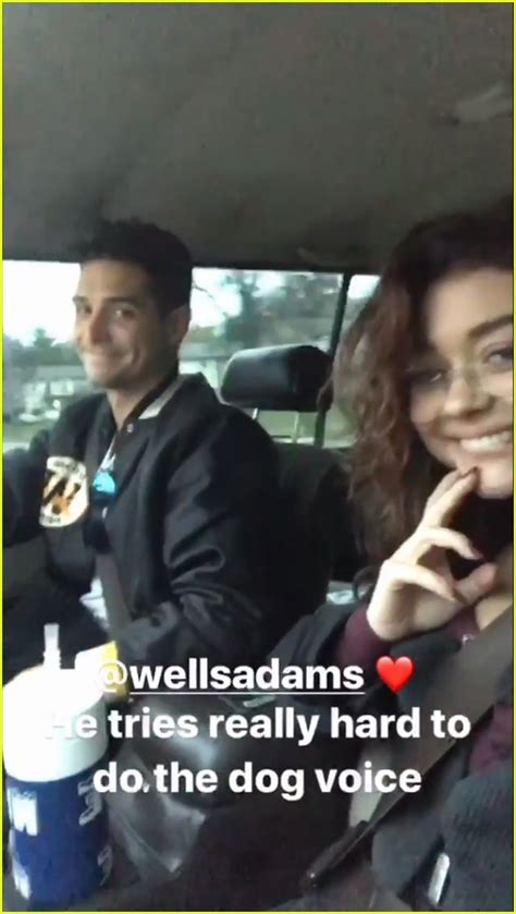 Sarah Hyland Wells Adams Pack On PDA Look So Happy Together Photo