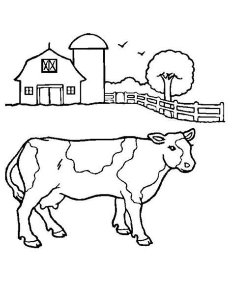 Learning Years Animal Coloring Pages Cow And Barn