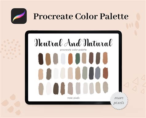 Neutral And Natural Procreate Color Palette Hex Code Ipad Etsy Canada