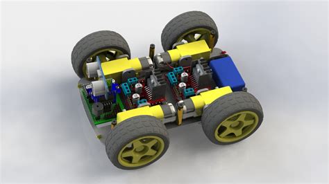 4wd Robot Car 3d Cad Model Library Grabcad