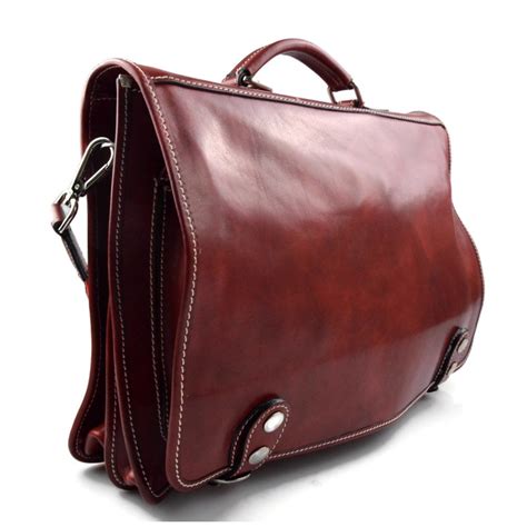 Messenger Leather Bag Office Bag Mens Business Shoulder Bag Red
