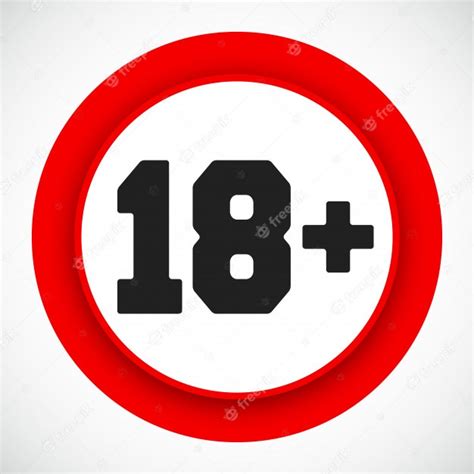 18 Age Restriction Sign Prohibited Under Eighteen Years Red Symbol Vector Illustration
