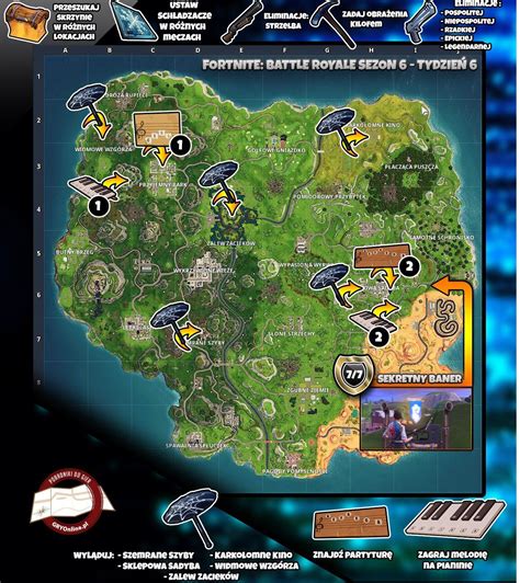 Mapa Sezon 6 tydzień 6 Wyzwania Fortnite Battle Royale Fortnite