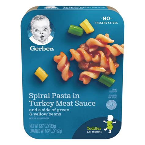 Save On Gerber Toddler 12 Spiral Pasta In Turkey Meat Sauce Order