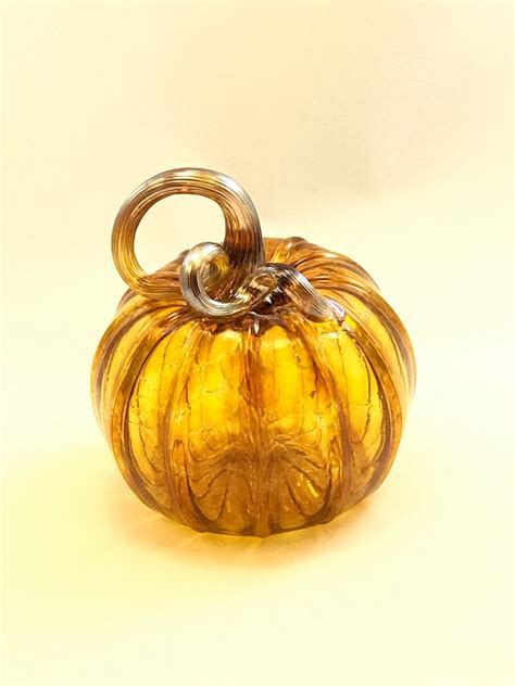 Gold Pumpkin With Gold Aventurine And Iris Gold Stem — St Louisville Glass