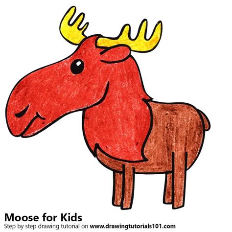 Learn How To Draw A Moose For Kids Animals For Kids Step By Step