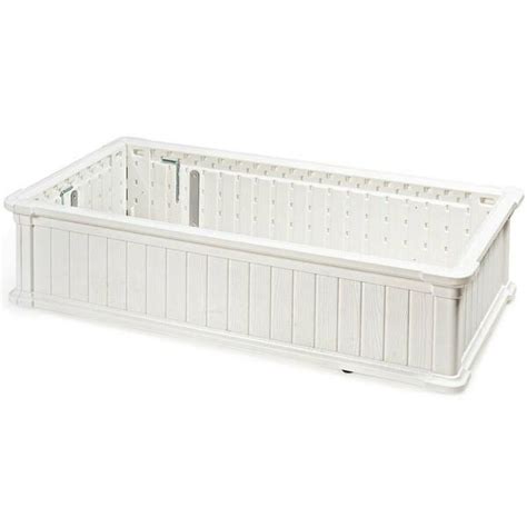 Angeles Home 48 In X 24 In White Plastic Raised Garden Bed Rectangle