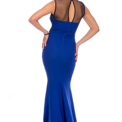Women Elegant Sleeveless Long Navy Blue Prom Dresses Online Store For