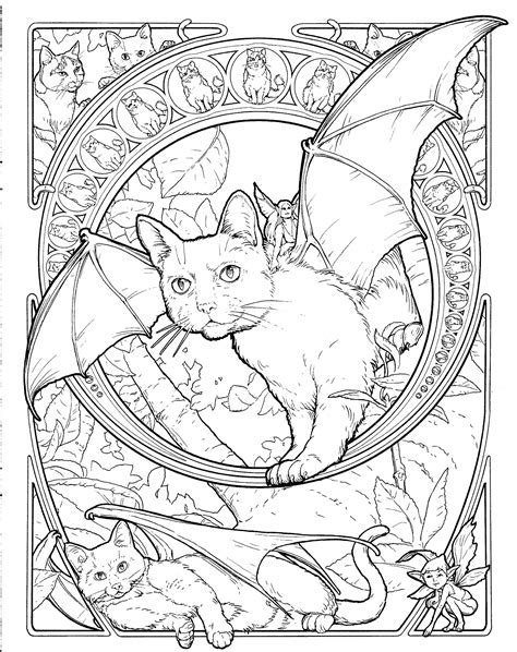 10 cats who made hilariously poor decisions. Fantasy cat coloring page | Cat coloring page, Halloween ...