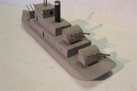 Us Navy Trench Art Wooden Model Of Battleship