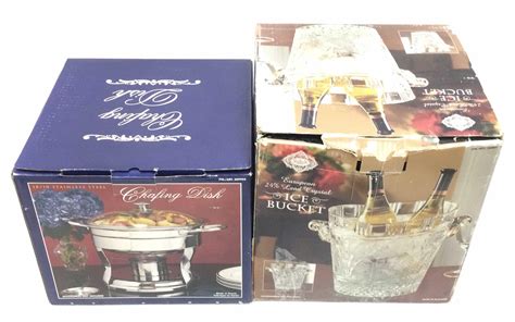 Lot Ice Bucket And Chafing Dish Sets