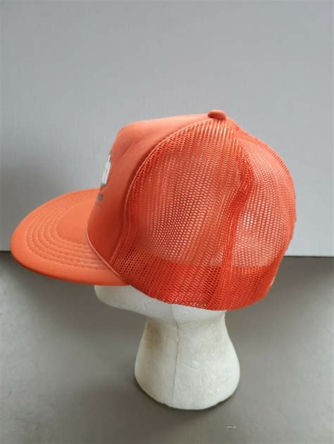 Details About Vintage 80s Crush Orange Mesh Snapback Trucker Hat Cap