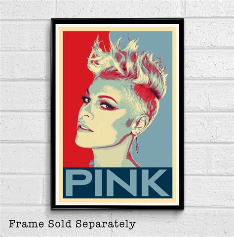 Pink Pop Art Illustration 2 Singer Music Icon Home Decor In Etsy