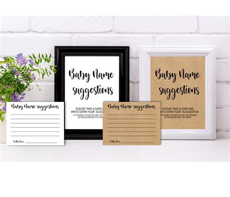 Baby Name Suggestions Signs Printables Depot