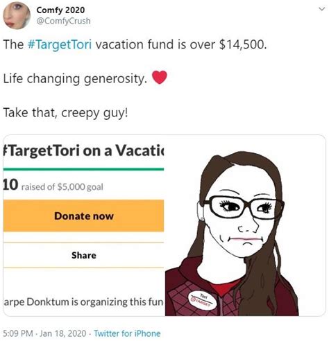 Targettori Vacation Fund Is Over 14500 Target Tori Know Your Meme