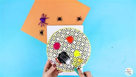 Fork Painted Monster Hair Halloween Craft For Kids Arty Crafty Kids