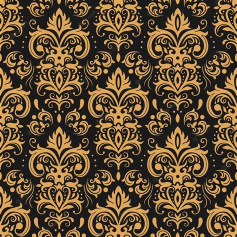 premium vector golden damask pattern vintage ornament and baroque elements for decoration