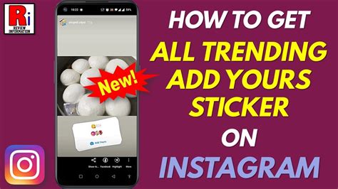 How To Get All The Trending Add Yours Sticker On Instagram New Youtube