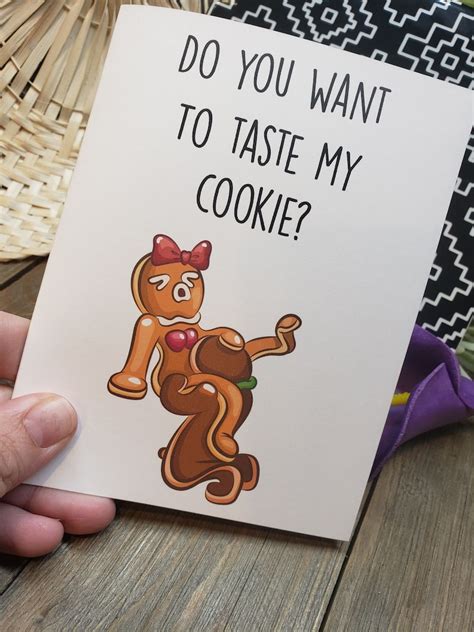 Do You Want To Taste My Cookie Card Naughty Gingerbread Eat Etsy