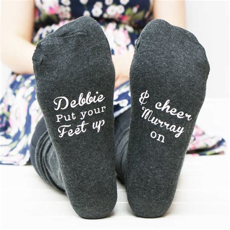 Personalised Womens Put Your Feet Up Wimbledon Socks By Sparks And