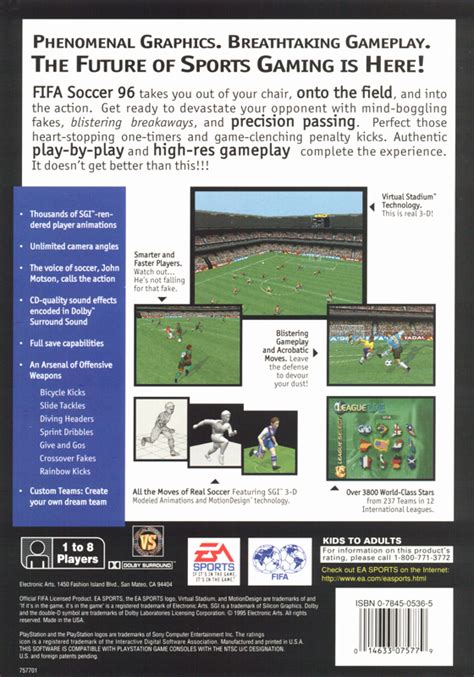 Fifa Soccer 96 Cover Or Packaging Material Mobygames