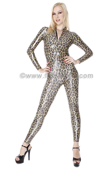 Fets Fash Catsuit With Front Zip Fastener Into Animal Colors